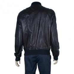 مملوكة مسبقًا Dolce and Gabbana Black Classic Leather Jacket L