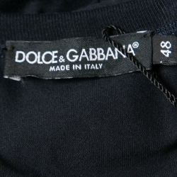 Pre Owned Dolce & Gabbana Navy Blue Angel Printed Cotton Crew Neck T-Shirt M