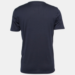 Pre Owned Dolce & Gabbana Navy Blue Angel Printed Cotton Crew Neck T-Shirt M