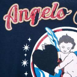 Pre Owned Dolce & Gabbana Navy Blue Angel Printed Cotton Crew Neck T-Shirt M