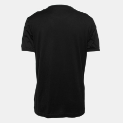 مملوكة مسبقًا Dolce & Gabbana Black Printed Cotton Short Sleeve T-Shirt XXL