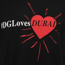 مملوكة مسبقًا Dolce & Gabbana Black Printed Cotton Short Sleeve T-Shirt XXL