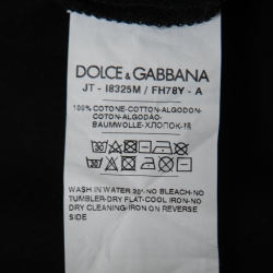 مملوكة مسبقًا Dolce & Gabbana Black Printed Cotton Short Sleeve T-Shirt XXL