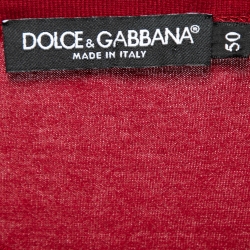 Pre Owned Dolce & Gabbana Red Logo Printed Cotton Short Sleeve T-Shirt L