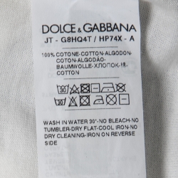 Pre Owned Dolce & Gabbana White Cotton Printed Crewneck T-Shirt S