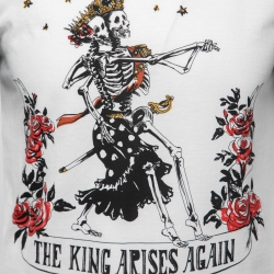 Pre Owned Dolce & Gabbana White Cotton Printed Crewneck T-Shirt S