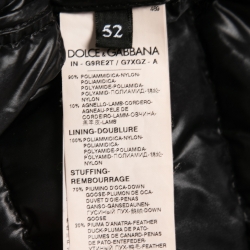 Pre Owned Dolce & Gabbana Black Down Synthetic Hooded Puffer Jacket XL