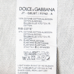 Pre Owned Dolce & Gabbana Grey Cotton James Dean Printed Crewneck T-Shirt M