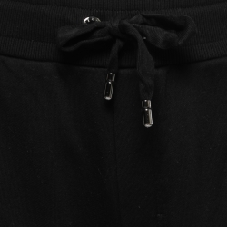 Pre Owned Dolce & Gabbana  Black Cotton Side Velvet Trim Detail Joggers L