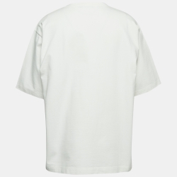 Pre Owned Dolce & Gabbana Off-White Cotton Logo Print Cotton Oversized T-Shirt XL