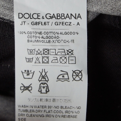 Pre Owned Dolce & Gabbana Black 1 Printed Cotton Knit Crew Neck T-Shirt M