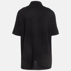 Pre Owned Dolce & Gabbana Black Cotton Pique Polo T-Shirt 5XL