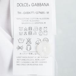 Pre Owned Dolce and Gabbana Gold White Cotton Button Front Long Sleeve Shirt XXL