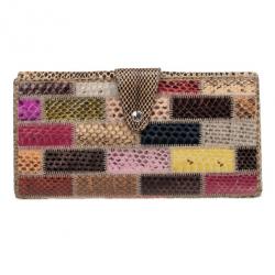 Pre Owned Dolce and Gabbana Multicolor Python Flap Wallet