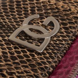 Pre Owned Dolce and Gabbana Multicolor Python Flap Wallet