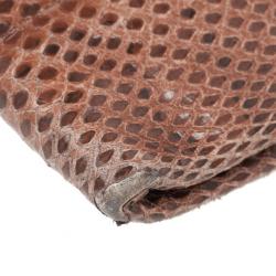 Pre Owned Dolce and Gabbana Brown Python Pochette