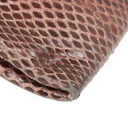 Pre Owned Dolce and Gabbana Brown Python Pochette