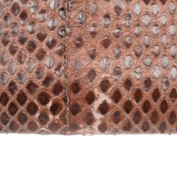 Pre Owned Dolce and Gabbana Brown Python Pochette