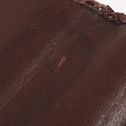 Pre Owned Dolce and Gabbana Brown Python Pochette