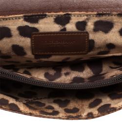 Pre Owned Dolce and Gabbana Brown Python Pochette