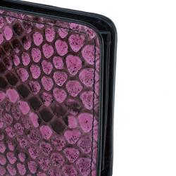 Pre Owned Dolce and Gabbana Pink Python Continental Wallet