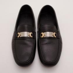 Pre Owned Dolce and Gabbana Black Leather Loafers Size 44