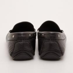 Pre Owned Dolce and Gabbana Black Leather Loafers Size 44