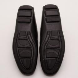 Pre Owned Dolce and Gabbana Black Leather Loafers Size 44