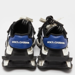 Pre Owned Dolce & Gabbana Multicolor Canvas and Leather Athletic Low Top Sneakers Size 43