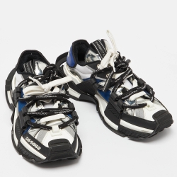 Pre Owned Dolce & Gabbana Multicolor Canvas and Leather Athletic Low Top Sneakers Size 43