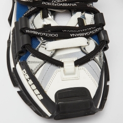 Pre Owned Dolce & Gabbana Multicolor Canvas and Leather Athletic Low Top Sneakers Size 43