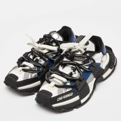 Pre Owned Dolce & Gabbana Multicolor Canvas and Leather Athletic Low Top Sneakers Size 43