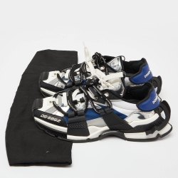 Pre Owned Dolce & Gabbana Multicolor Canvas and Leather Athletic Low Top Sneakers Size 43