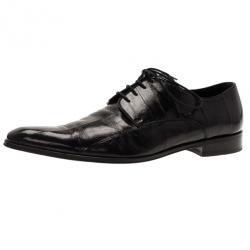 مملوكة مسبقًا Dolce and Gabbana Black Patent Leather Pointed Toe Oxfords Size 39.5