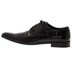 مملوكة مسبقًا Dolce and Gabbana Black Patent Leather Pointed Toe Oxfords Size 39.5