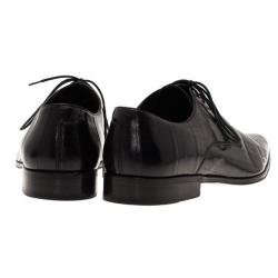 مملوكة مسبقًا Dolce and Gabbana Black Patent Leather Pointed Toe Oxfords Size 39.5