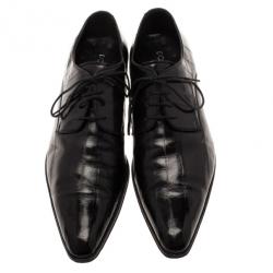 مملوكة مسبقًا Dolce and Gabbana Black Patent Leather Pointed Toe Oxfords Size 39.5
