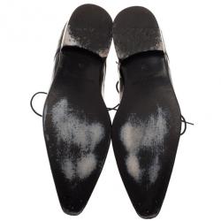 مملوكة مسبقًا Dolce and Gabbana Black Patent Leather Pointed Toe Oxfords Size 39.5