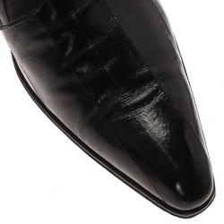 مملوكة مسبقًا Dolce and Gabbana Black Patent Leather Pointed Toe Oxfords Size 39.5