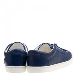 Pre Owned Dolce And Gabanna Blue Leather Low Top Sneakers Size 40