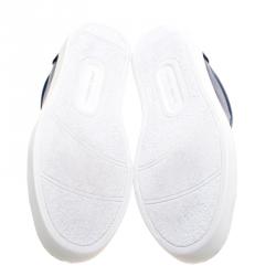 Pre Owned Dolce And Gabanna Blue Leather Low Top Sneakers Size 40