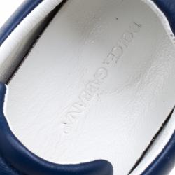 Pre Owned Dolce And Gabanna Blue Leather Low Top Sneakers Size 40