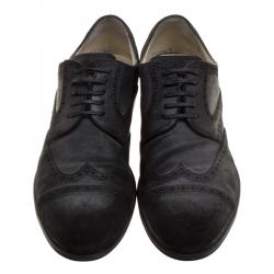 مملوكة مسبقًا حذاء ديربي دولتشي أند غابانا سويدي بروغي أسود برباط مقاس 44