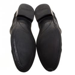 مملوكة مسبقًا حذاء ديربي دولتشي أند غابانا سويدي بروغي أسود برباط مقاس 44