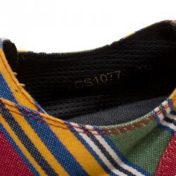 Pre Owned حذاء رياضي دولتشي أند غابانا كانفاس مخطط متعدد الألوان برباط مقاس 44