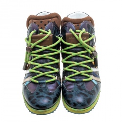 Pre Owned حذاء رياضي دولتشي اند غابانا حافة مرتفعة جلد متباين متعدد الألوان مقاس 41