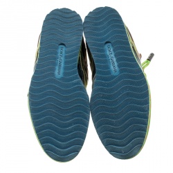 Pre Owned حذاء رياضي دولتشي اند غابانا حافة مرتفعة جلد متباين متعدد الألوان مقاس 41