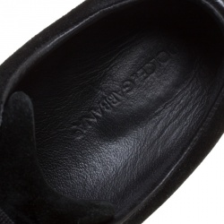 Dolce and Gabbana Black Suede and Leather Logo Plaque Sneakers Size 41