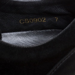Dolce and Gabbana Black Suede and Leather Logo Plaque Sneakers Size 41