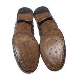 Dolce & Gabbana Brown Antique Finish Suede Laceless Oxfords Size 40